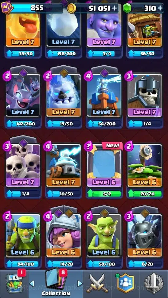 Clash Royale Accounts High-End Global | Trophy 5865 | KTL 12 | EVO 7 | Hero 1 |9 Legendary Card | 51k Gold | 310+ Gems 16