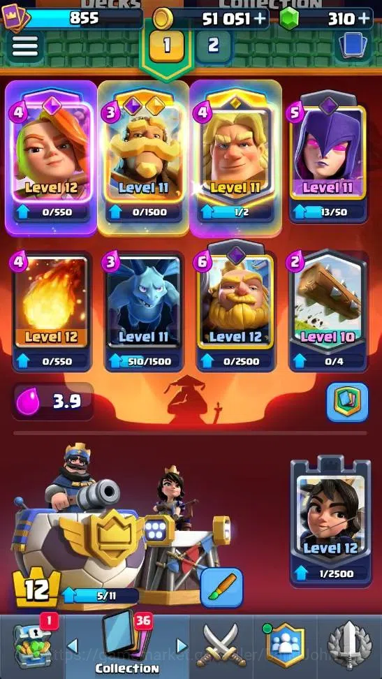 Clash Royale Accounts High-End Global | Trophy 5865 | KTL 12 | EVO 7 | Hero 1 |9 Legendary Card | 51k Gold | 310+ Gems 4