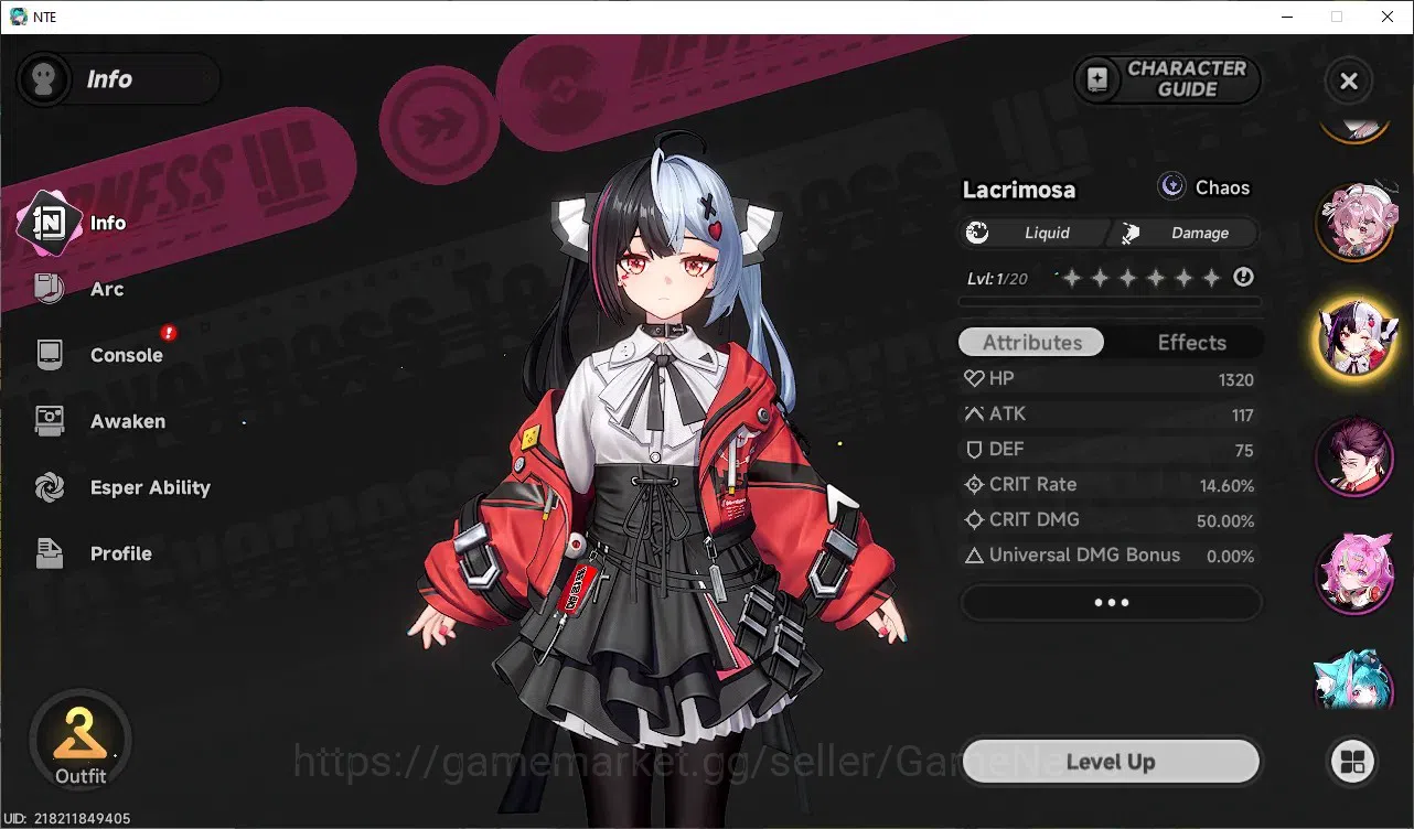 Neverness to Everness Accounts GLOBAL SEA|HL 45|TL 27|8 SSR 3 Limited [Lacrimosa, image 3