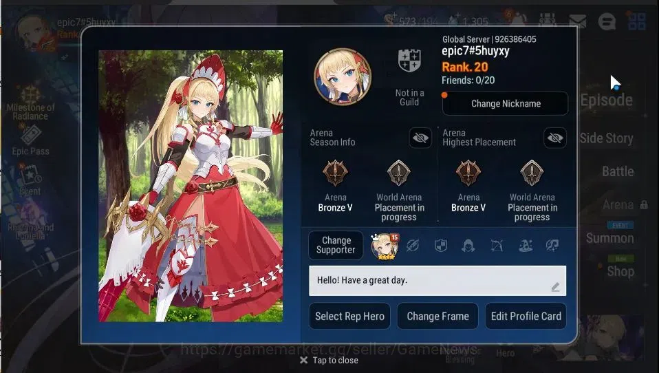 Epic Seven Accounts GLOBAL Unverif|NewEra|2 ML(Rhianna&Luciella,C Lili image 2