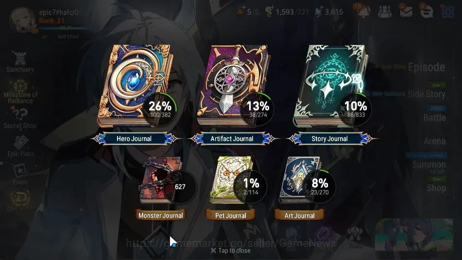 Epic Seven Accounts Starter GLOBAL UnVerif|New Era|4 ML(Rhiana&Luciel,Des Lilibet,Spec Sez,Etc)+Aby 3