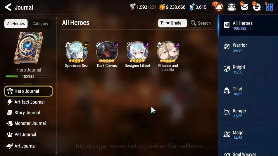 Epic Seven Accounts Starter GLOBAL UnVerif|New Era|4 ML(Rhiana&Luciel,Des Lilibet,Spec Sez,Etc)+Aby 6