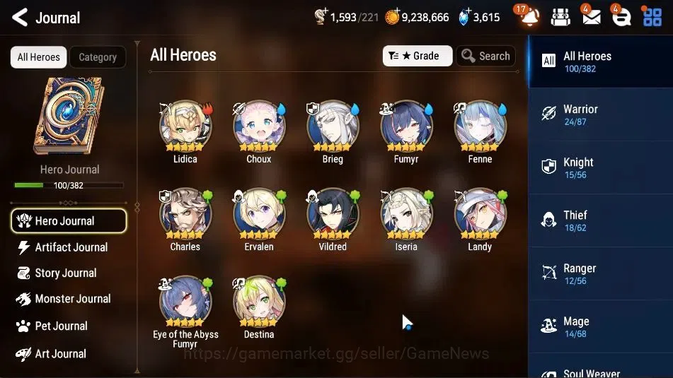 Epic Seven Accounts Starter GLOBAL UnVerif|New Era|4 ML(Rhiana&Luciel,Des Lilibet,Spec Sez,Etc)+Aby 7