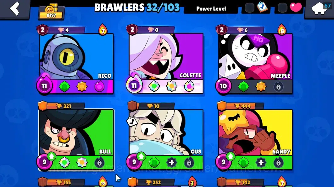 Brawl Stars Accounts 8197 Trophy|32 Brawlers 2 Max Lvl|Colette Full Buf image 7