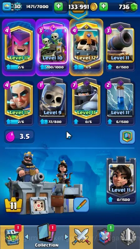 Clash Royale Accounts Starter Lvl 30|Trophy 7000|KTL 11|Limited Skin|Card 112|1 Hero,3 EVO,4 Champ,16 Legend,33 Epic,30 5