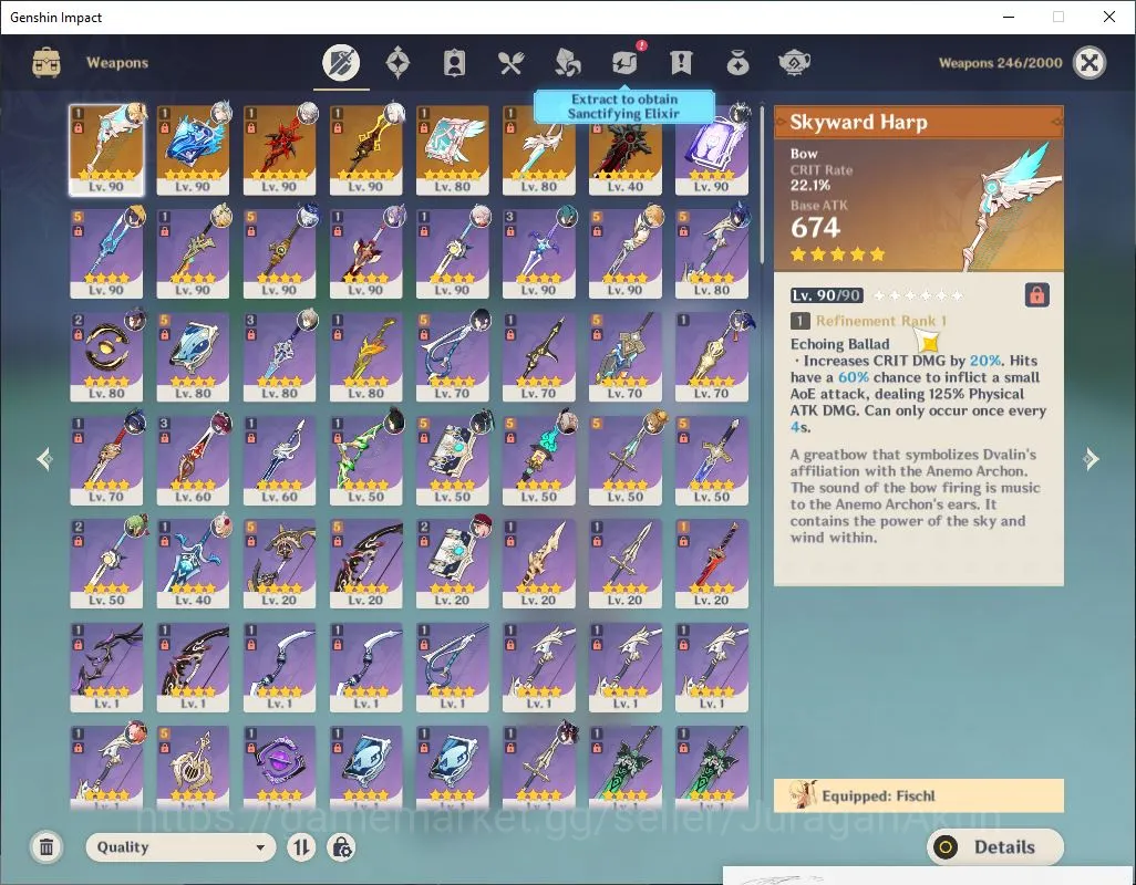 Genshin Impact Accounts Mid Game ASIA|AR 58| 11 Limited + 7[5 Star Weapon]|[Mavuika,Neuvilete]+Sign 4