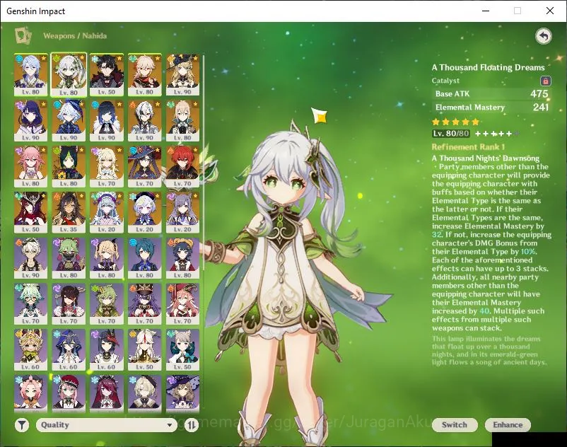 Genshin Impact Accounts Mid Game ASIA|AR 57|11 Limited+4 [5 Star's Weapon]|Nahida+Sign [Furina,Yelan,Kazuha,Arlecchino 2