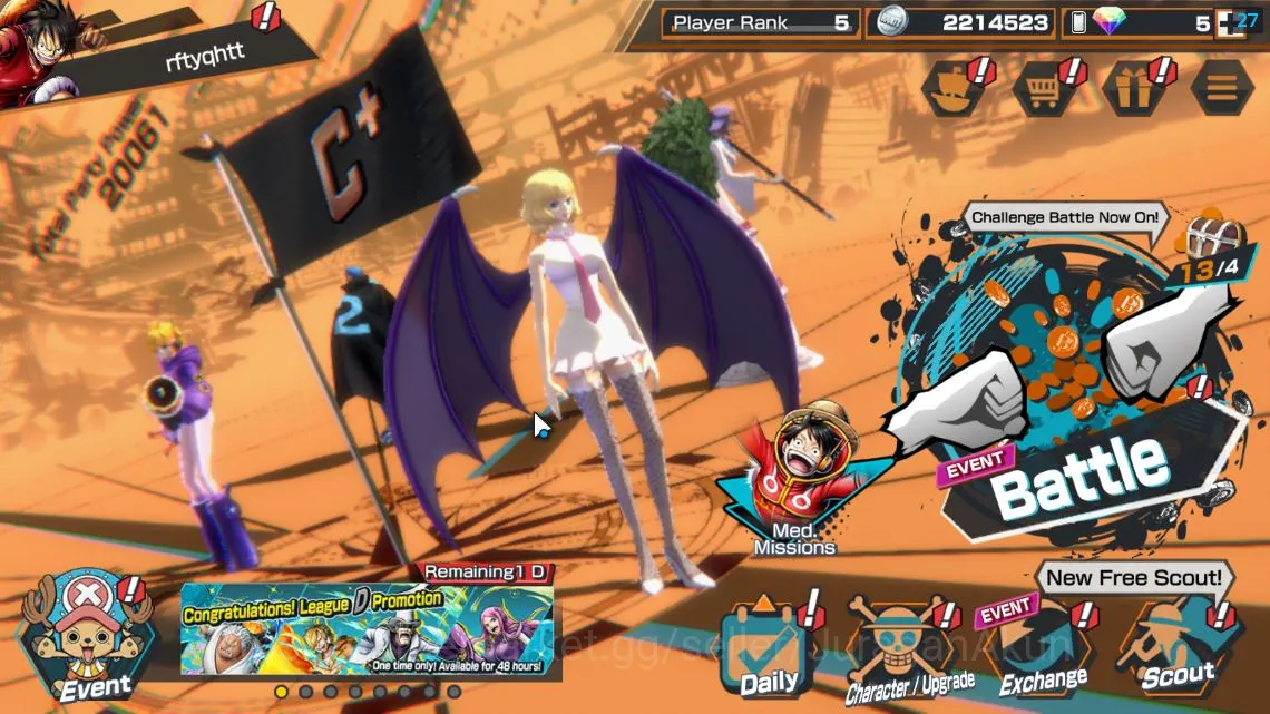One Piece Bounty Rush Accounts Starter Global|2 META EX|King Pirates Gol D Roger,St JayGarcia Saturn|Rank 5|Log Bandai|Check