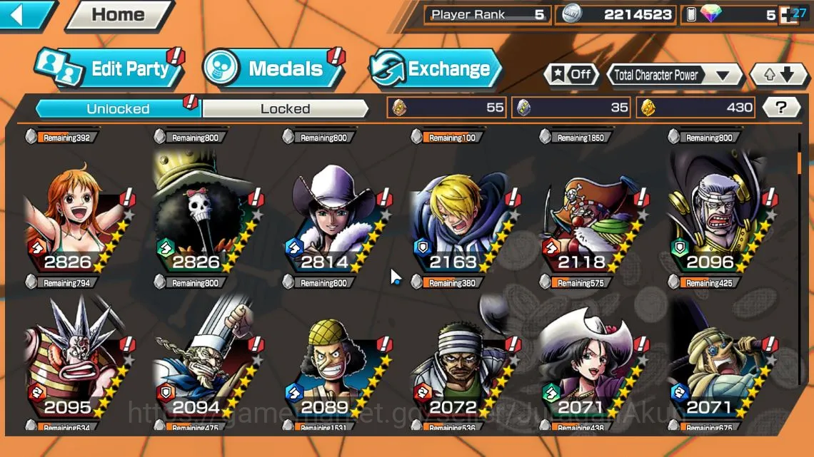 One Piece Bounty Rush Accounts Starter Global|2 META EX|King Pirates Gol D Roger,St JayGarcia Saturn|Rank 5|Log Bandai|Check 5