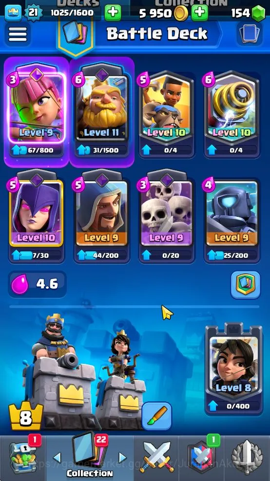Clash Royale Accounts Lvl 21|Trophy 4084|KTL 8|Limited Skin|Card 66| 1 E image 3