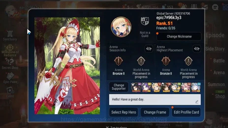 Epic Seven Accounts GLOBAL Unverif|4 ML[Salome,MKawerik,AVildred,NC La image 2