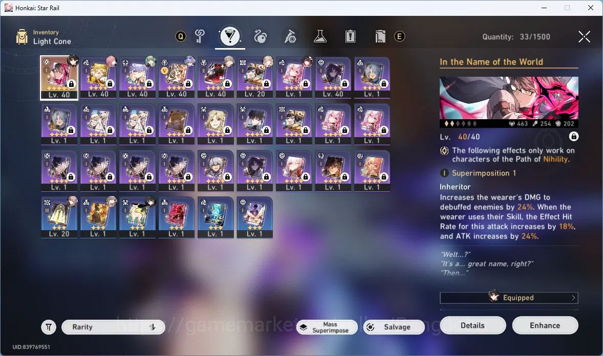 Honkai Star Rail Accounts ASIA | TL 28 | 6 LIMIT | SILVER WOLF999 E1 SIGN |  image 8