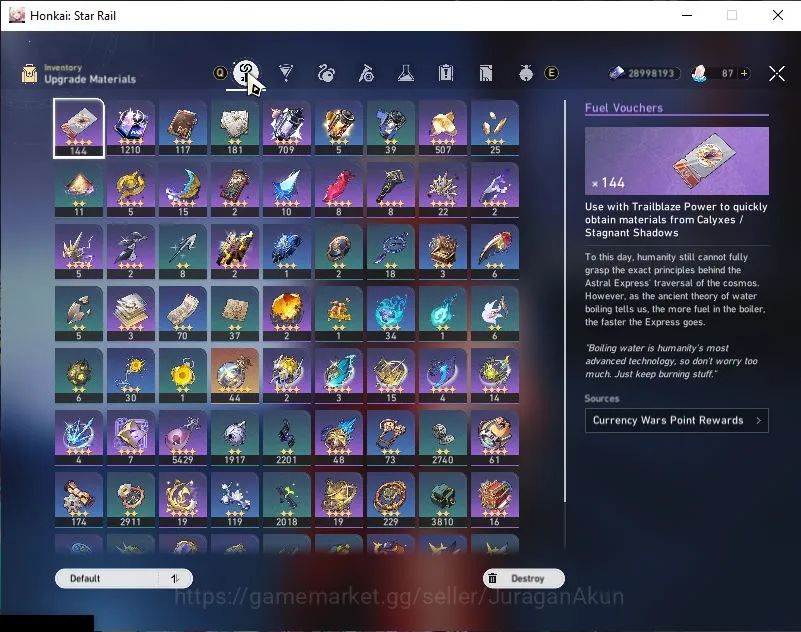 Honkai Star Rail Accounts Mid Game ASIA|TL 70|16 Limited|[Firefly,Jingliu,Acheron,Aventurine]+Sign,Tribbie,Huohuo Etc|MC 4