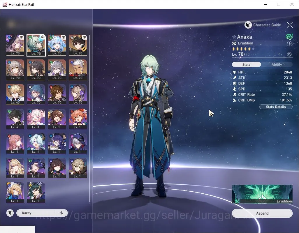 Honkai Star Rail Accounts Mid Game ASIA|TL 61| 6 Limited|Cerydra+Sign,The Herta,Anaxa,Dante,Ruan Mei,Archer|8,4K SJ|MC 3