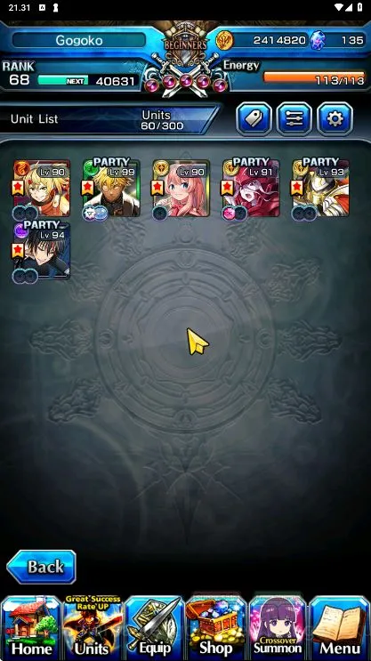 Grand Summoners Accounts Mid-Game [GLOBAL]Rank 68| 6 Ascend Unit | WGF, OiKatzo, Valentine Miranda, Shaltear, Psyger-0 3