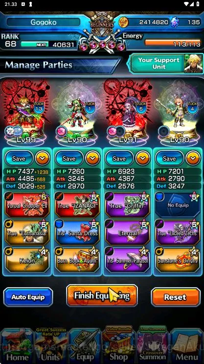 Grand Summoners Accounts Mid-Game [GLOBAL]Rank 68| 6 Ascend Unit | WGF, OiKatzo, Valentine Miranda, Shaltear, Psyger-0 4