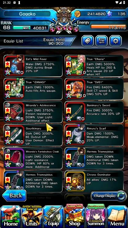 Grand Summoners Accounts Mid-Game [GLOBAL]Rank 68| 6 Ascend Unit | WGF, OiKatzo, Valentine Miranda, Shaltear, Psyger-0 5