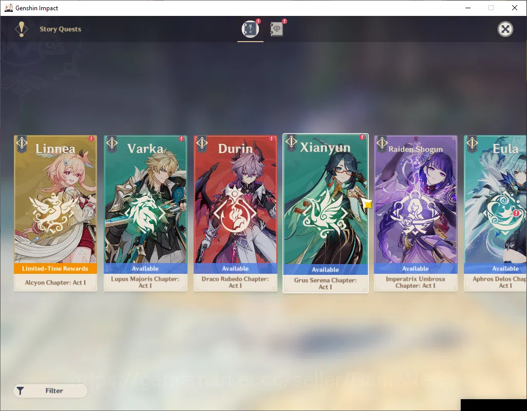 Genshin Impact Accounts ASIA|AR 55|4 Limited+1(*5Weapon)|Flins,Furina,Chas image 4