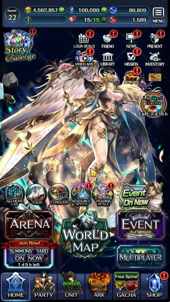 Last Cloudia Accounts GLOBAL|Rank 22|100k Crystal|Top Tier Unit (Goddess image 6