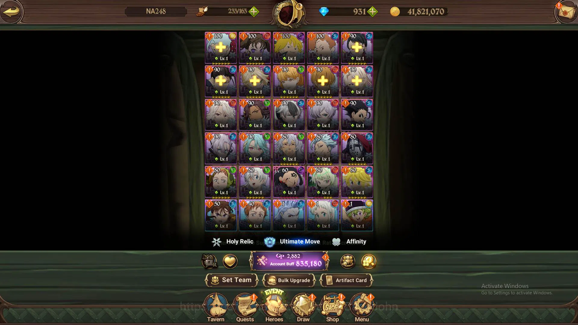 The Seven Deadly Sins: Grand Cross Accounts Others GLOBAL|835K CC|DM 931|3 UR OppressorDK,Sabunak,DKMeliodas,etc|More Detail 3