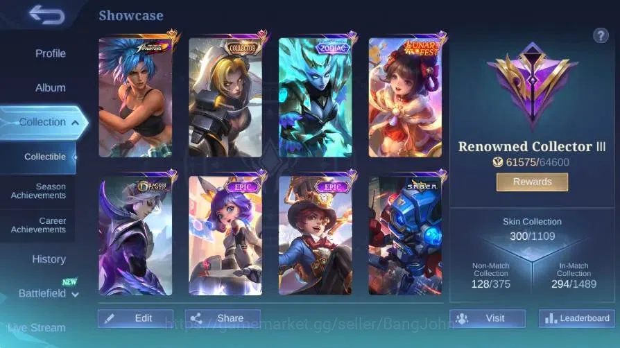 Mobile Legends: Bang Bang Accounts Global|Hero 132|Skin 300|Renowned|Collector Natali image 15