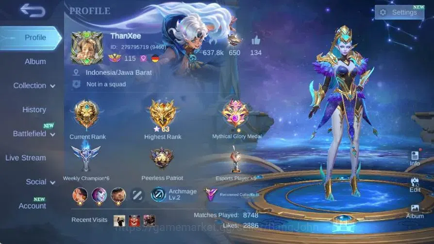 Mobile Legends: Bang Bang Accounts Global|Hero 132|Skin 300|Renowned|Collector Natali image 16