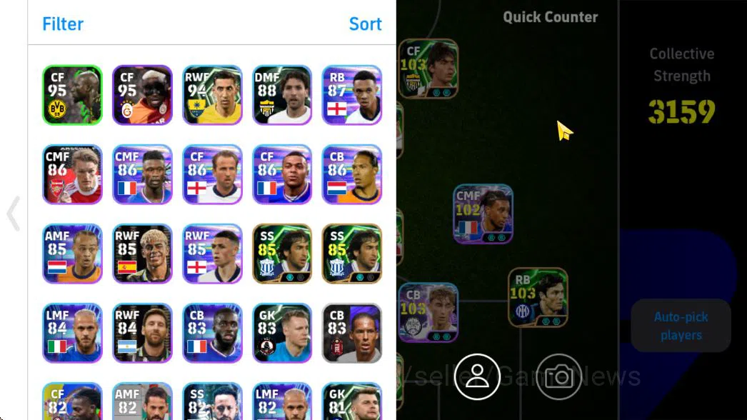 eFootball Accounts Mid-Tier Mobile|Blitz Curler(Raul),Aerial Fort(Gabriel Magalhaes),Giorgio Chiellini,Blitz Curler(Neymar 4