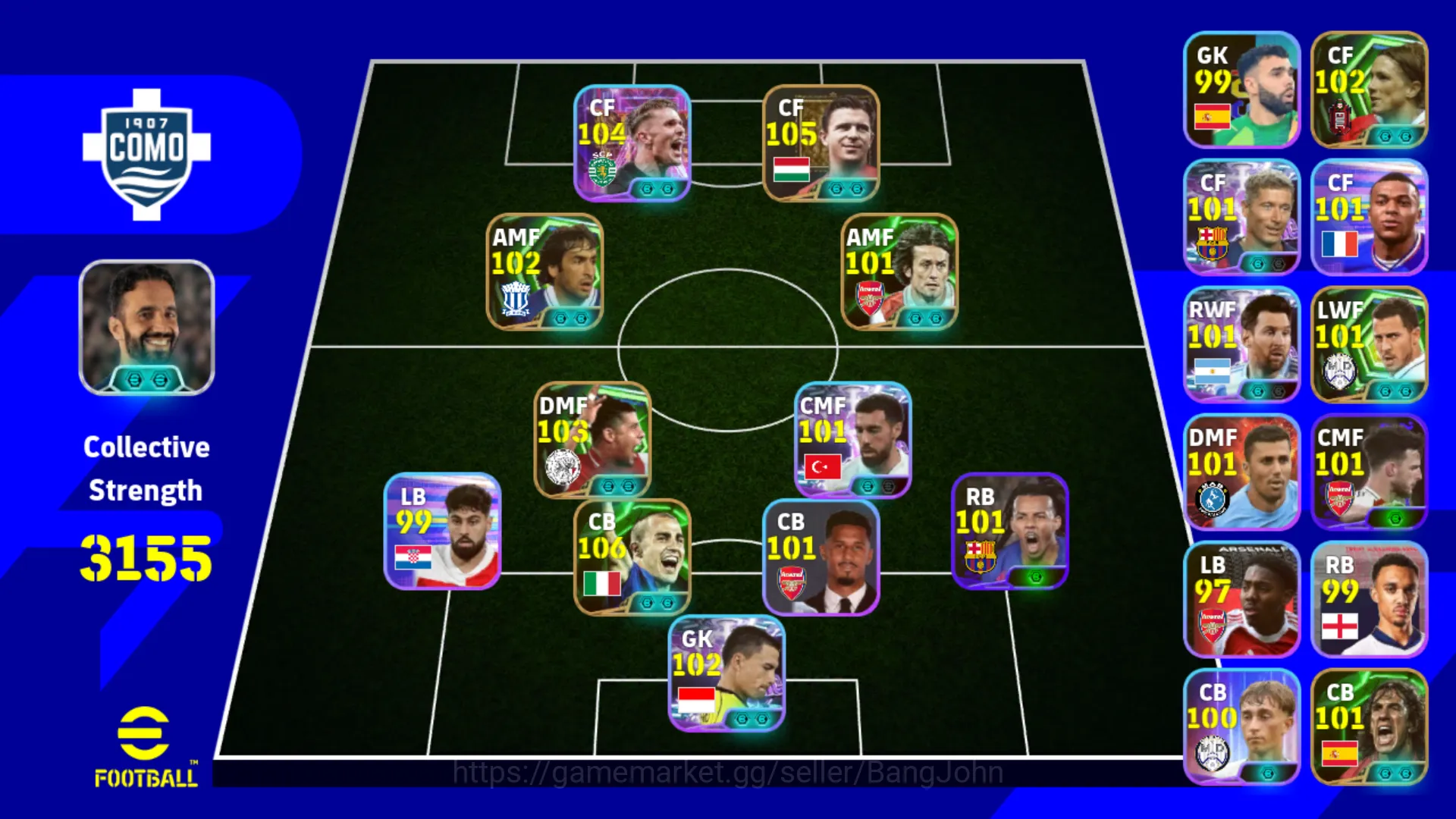 EFB211B Power 3155 | Cannavaro Epic | Puskas Epic | Viktor Show Time | Rijkaard Epic | Messi Show Time | eFootball Others EFB211B Power 3155 | Cannavaro Epic | Puskas Epic image 1