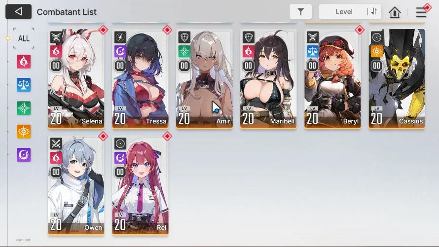 Chaos Zero Nightmare Accounts GLOBAL Lv20|4 SSR(Rin Veronica Renoa Haru) 10SR(MikaM2,BerylM6,SelenaM3,Etc)10SR 6