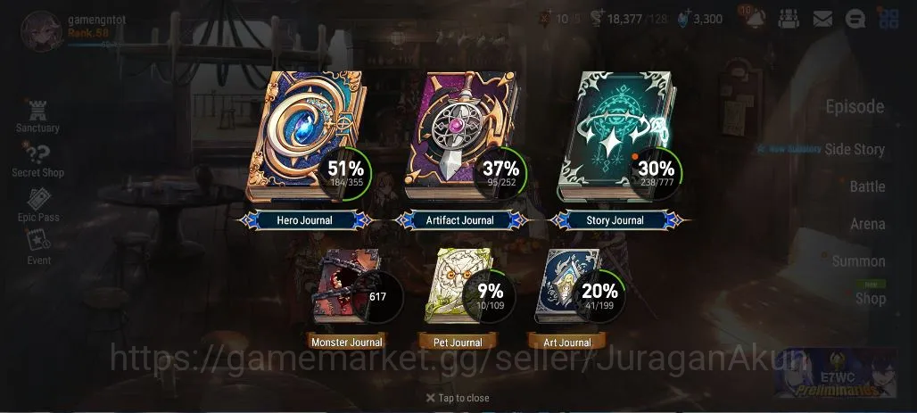 Epic Seven Accounts Mid-Tier Asia Unverif|12ML(NW Luna,Ilynav,Ray,Vivian,LC Bellona)|Many Resource+220 Hero|WB Auto|PoH 6