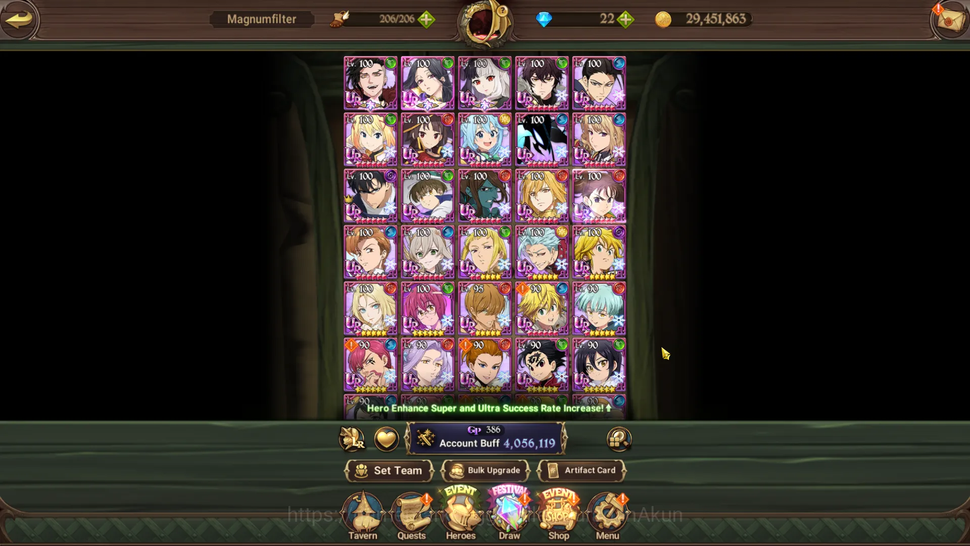 The Seven Deadly Sins: Grand Cross Accounts Midgame Asia|4M CC|4UR + Many Collab Solev + konosuba|Skuld ,Mael