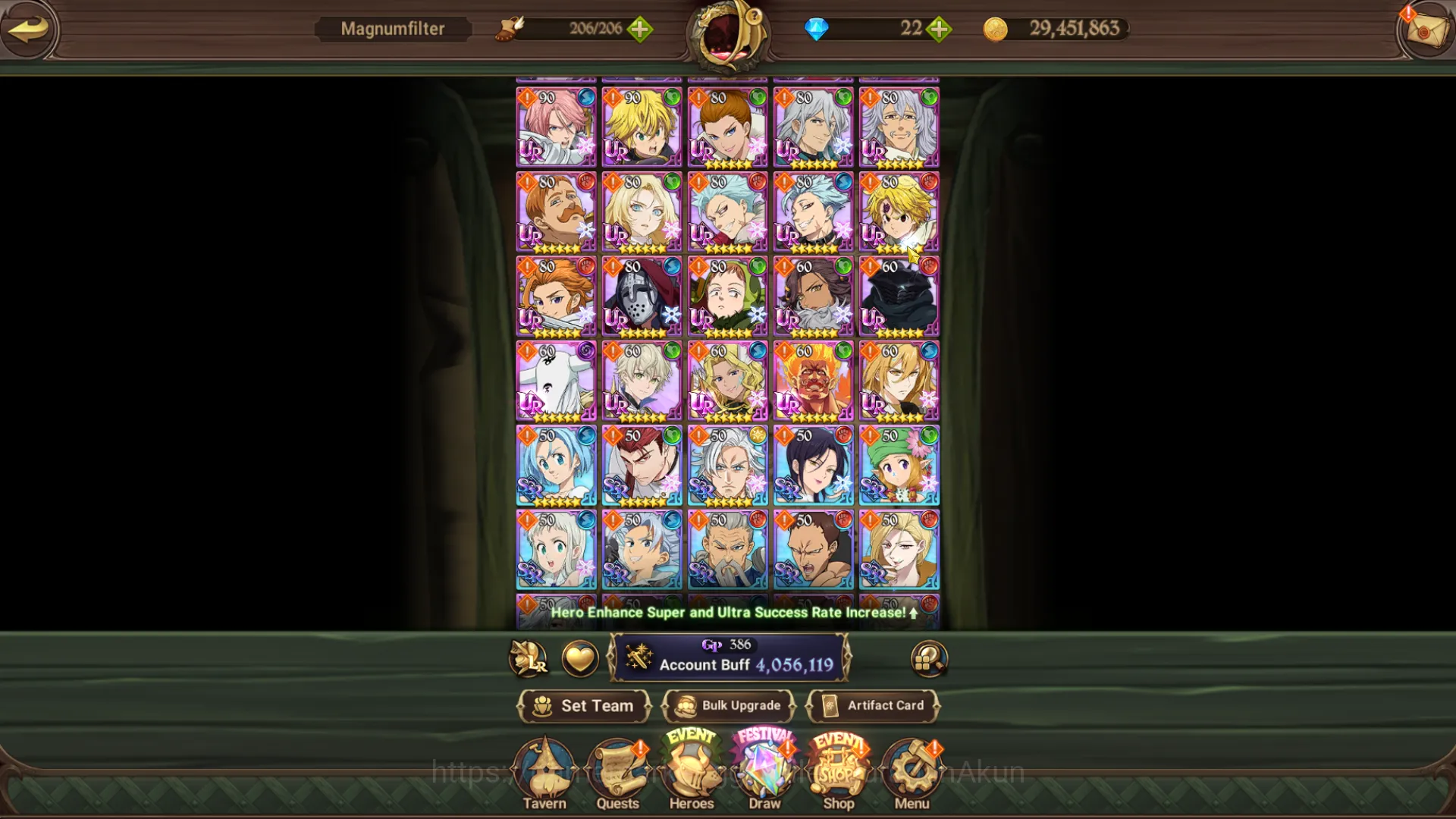 The Seven Deadly Sins: Grand Cross Accounts Midgame Asia|4M CC|4UR + Many Collab Solev + konosuba|Skuld ,Mael 3