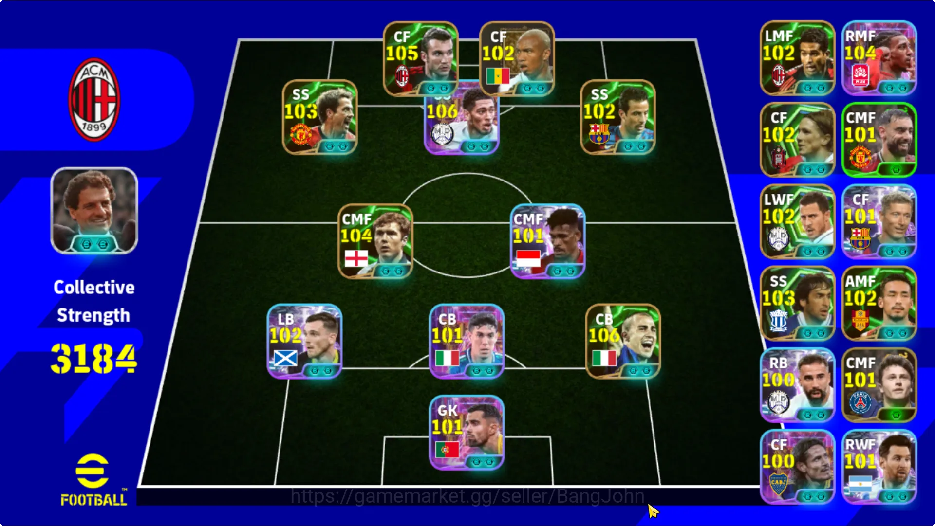 power 3184 | Showtime (Michael Olise, Carvajal,Bellingham,Cavani,Diego Costa, Alessandro Bastoni,Ricky Kambuaya | EFB180B eFootball Others power 3184 | Showtime (Michael Olise, Carvajal,Bel image 1