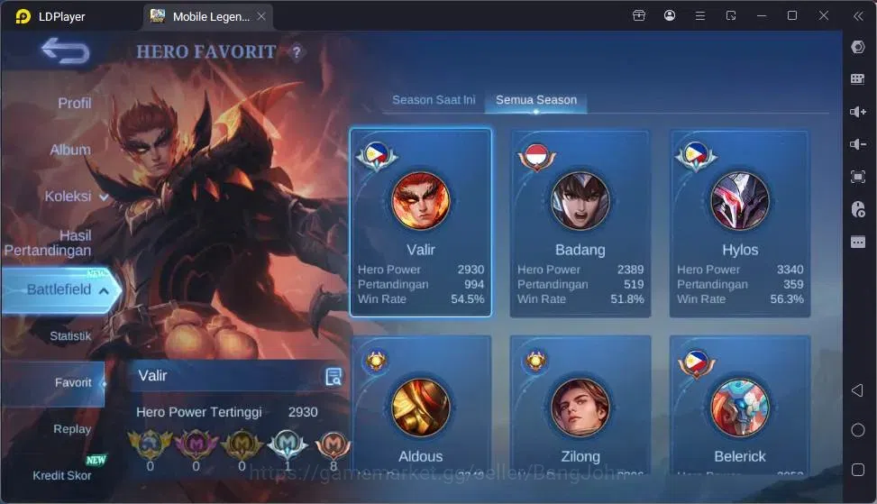 Mobile Legends: Bang Bang Accounts Global|Hero132|Skin 301|Renowned|K.F.P Thamuz|Coll image 14