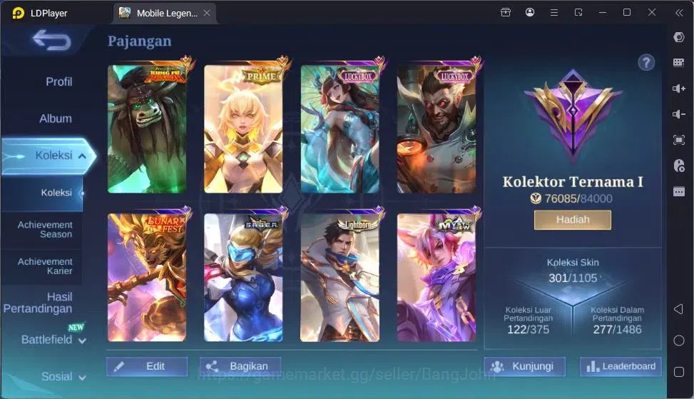 Mobile Legends: Bang Bang Accounts Global|Hero132|Skin 301|Renowned|K.F.P Thamuz|Coll image 16