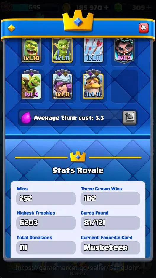 Clash Royale Accounts Mobile |KTL 11|Trophy 6203|Card 81/121|1 Heroes|4  image 15