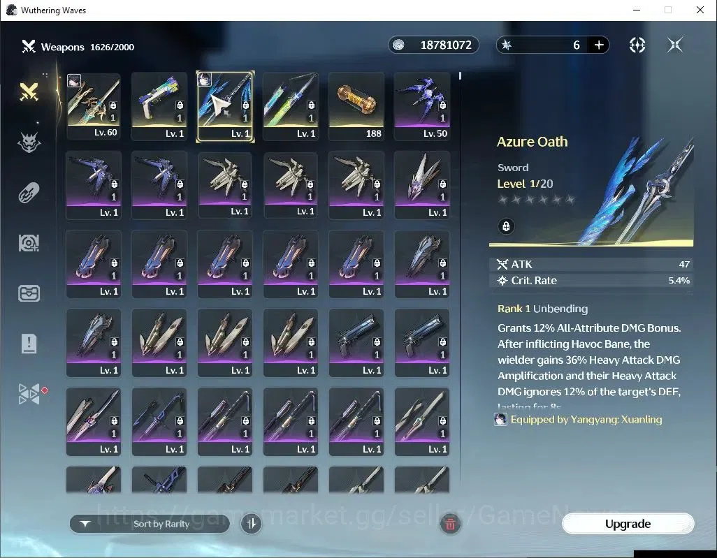 Wuthering Waves Accounts Others SEA |UL 49|2 Limited| Yangyang: Xuanling RC 3 + Signature, Rebecca |DB Lvl 30|MC Female|Log 5