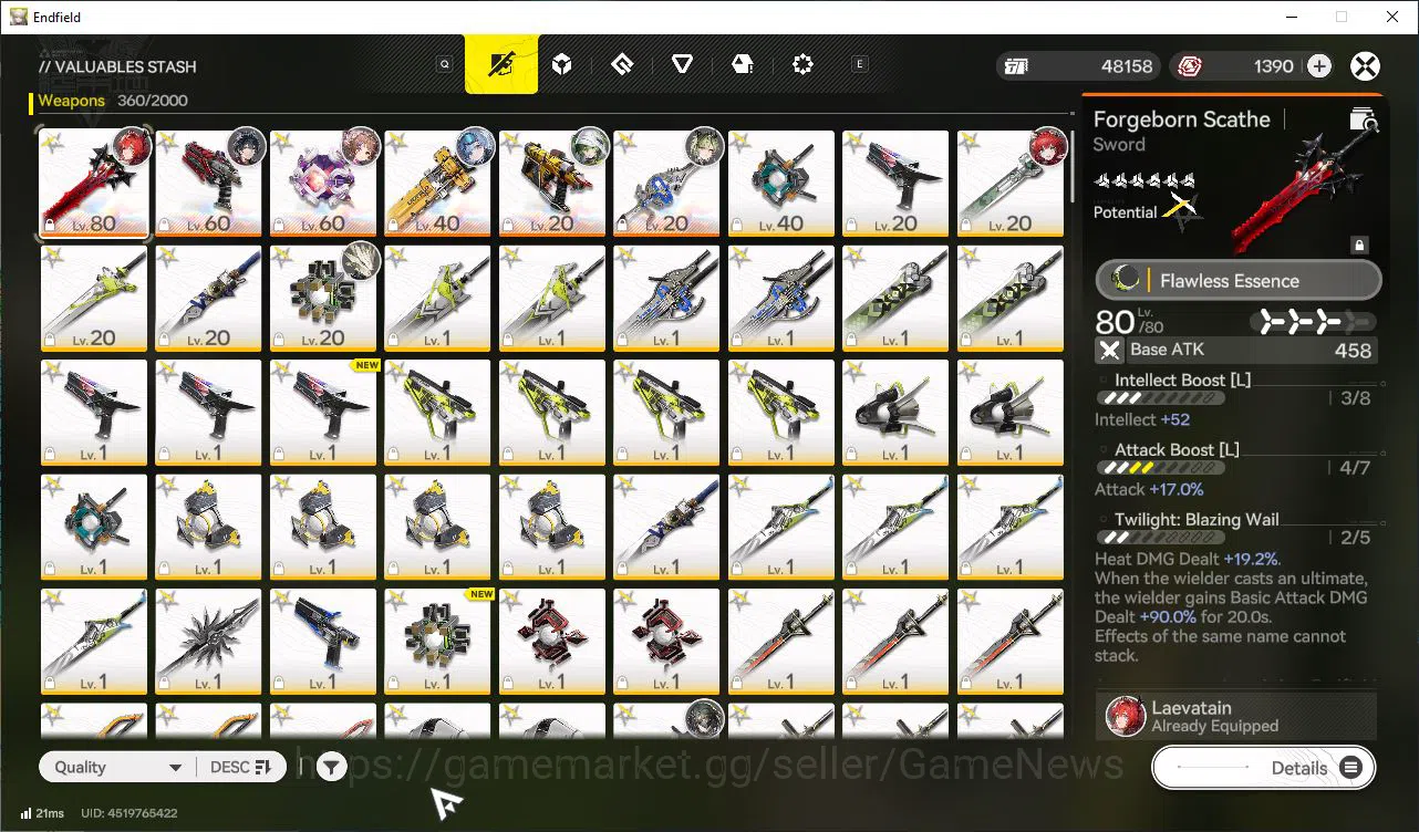 Arknights: Endfield Accounts Asia Lv51|1k Arsenal|5SSR(LaevatainP3+Sign,Last Ri image 6