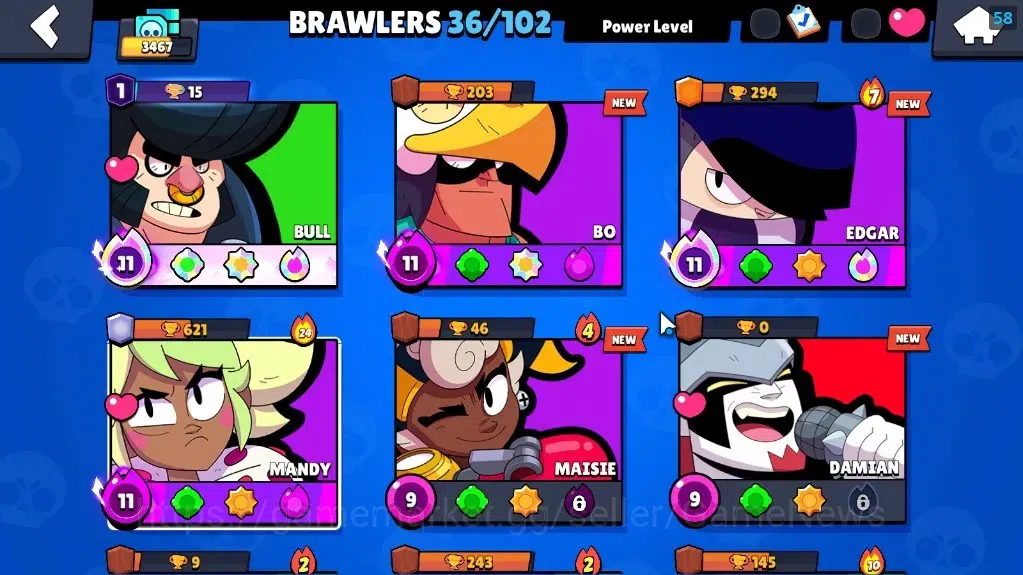 Brawl Stars Accounts 3467 Trophy|36 Brawlers 4 Max Lvl[Full Buffies Bul image 8