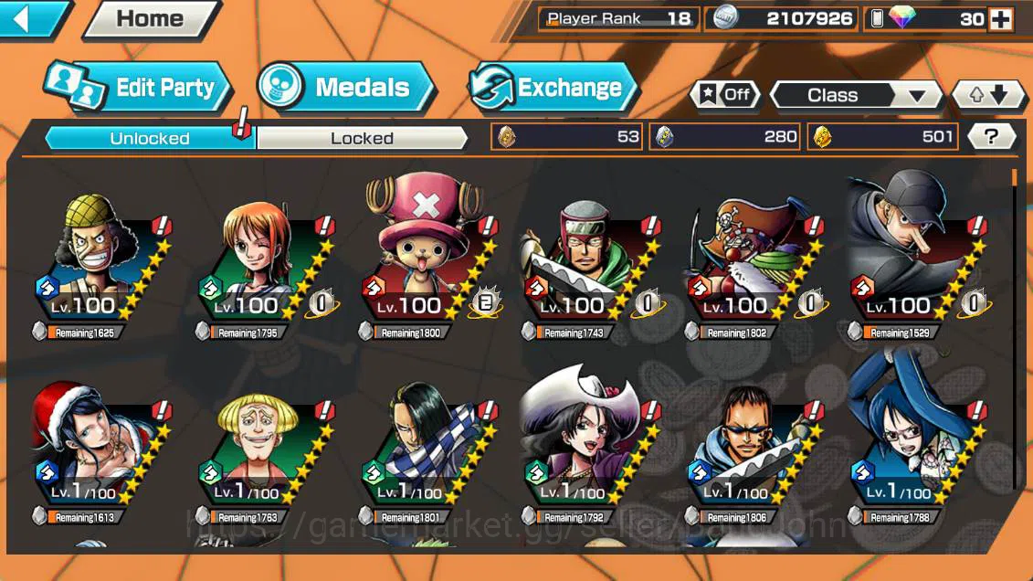 One Piece Bounty Rush Accounts Others GLOBAL | EX2 | four eperoro D luffy, Winner island Law, more detail check SS OPBR256B 2