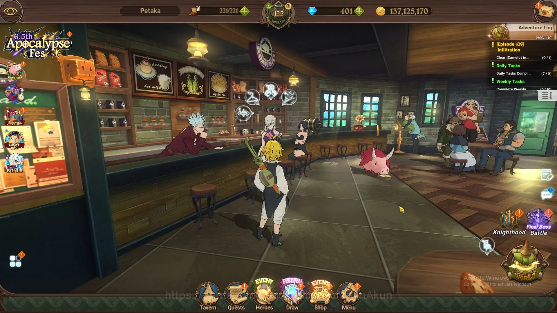 The Seven Deadly Sins: Grand Cross Accounts ASIA|5M CC|4 LR+9 UR+Collab(TOG,Konosuba)+401 Gems image 2