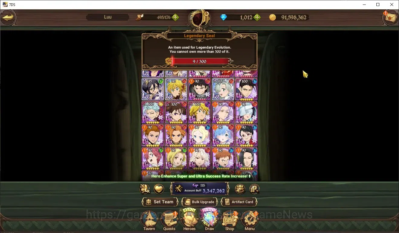 The Seven Deadly Sins: Grand Cross Accounts Endgame GLOBAL|3,3M CC|1K DM|5 LR+6 UR+Many Collab 1