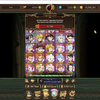 The Seven Deadly Sins: Grand Cross Accounts Endgame GLOBAL|3,3M CC|1K DM|5 LR+6 UR+Many Collab