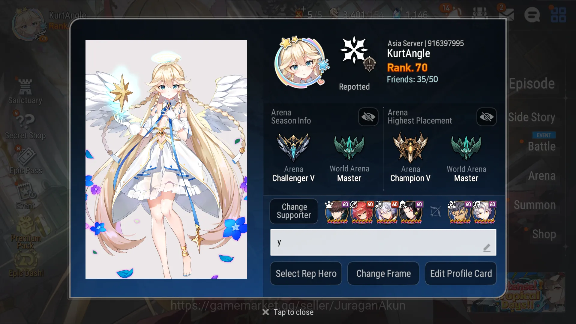 Epic Seven Mid-Tier Asia verif|ML15(NM Luna,Straze,BM Haste,Etc)&Fenne image 1