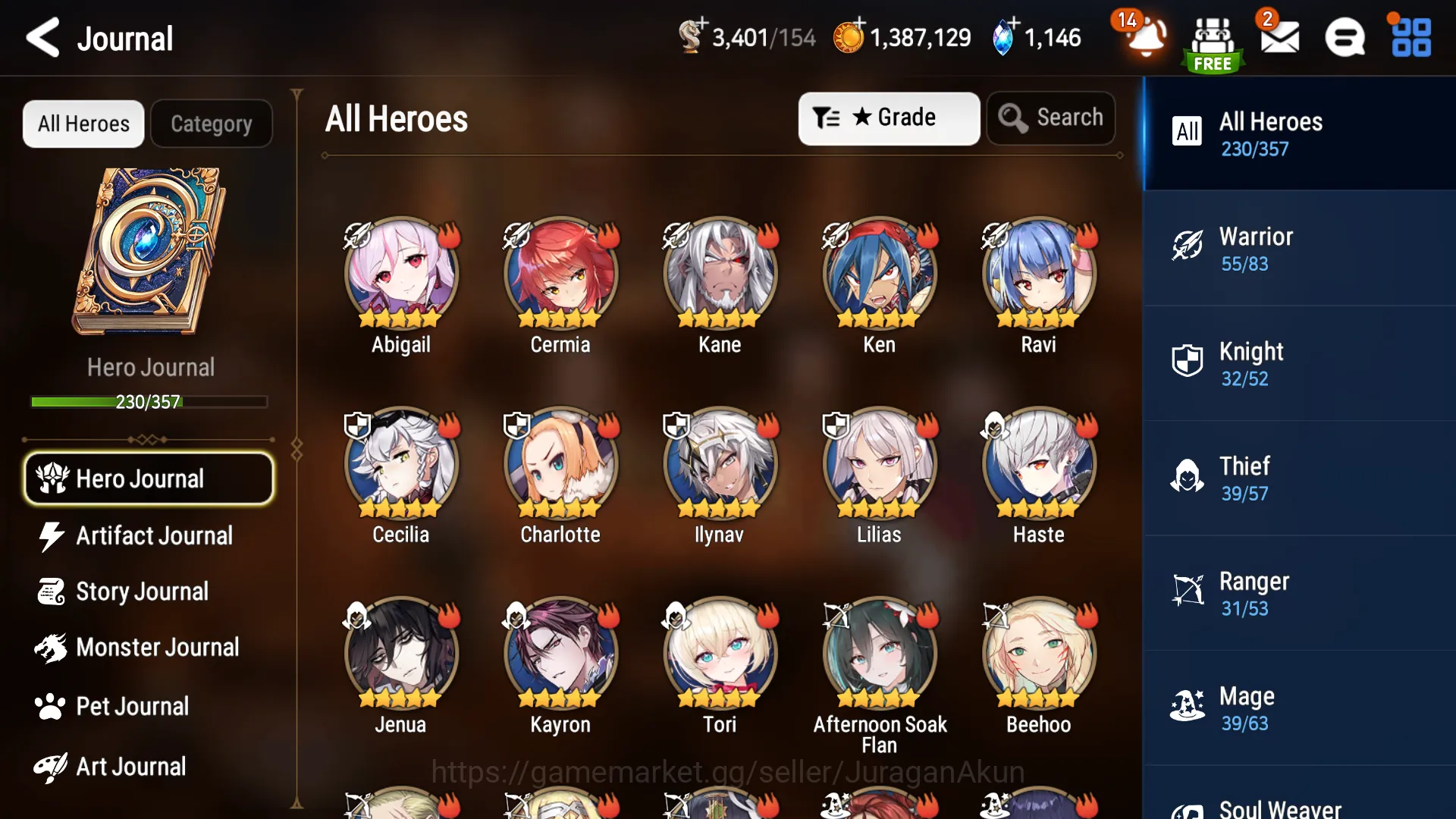 Epic Seven Accounts Mid-Tier Asia verif|ML15(NM Luna,Straze,BM Haste,Etc)&Fenne,Alencia,etc|1,146k SStone|WGBAC Auto 7