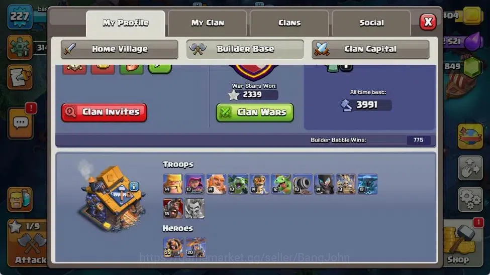 Clash of Clans Accounts Global | TH 17-BH 10 | LVL 227|HH 11|AQ 93 ,MP 64 image 19