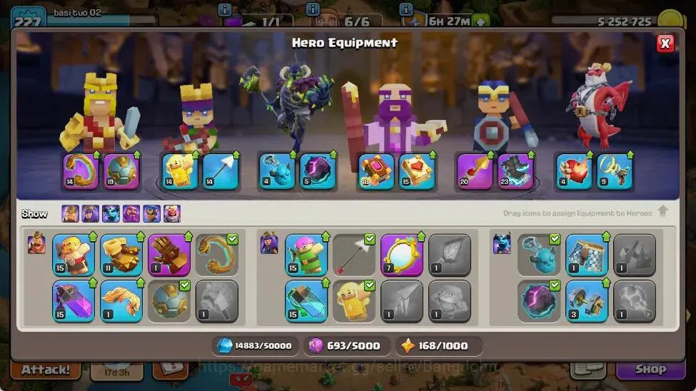 Clash of Clans Accounts Global | TH 17-BH 10 | LVL 227|HH 11|AQ 93 ,MP 64 image 9