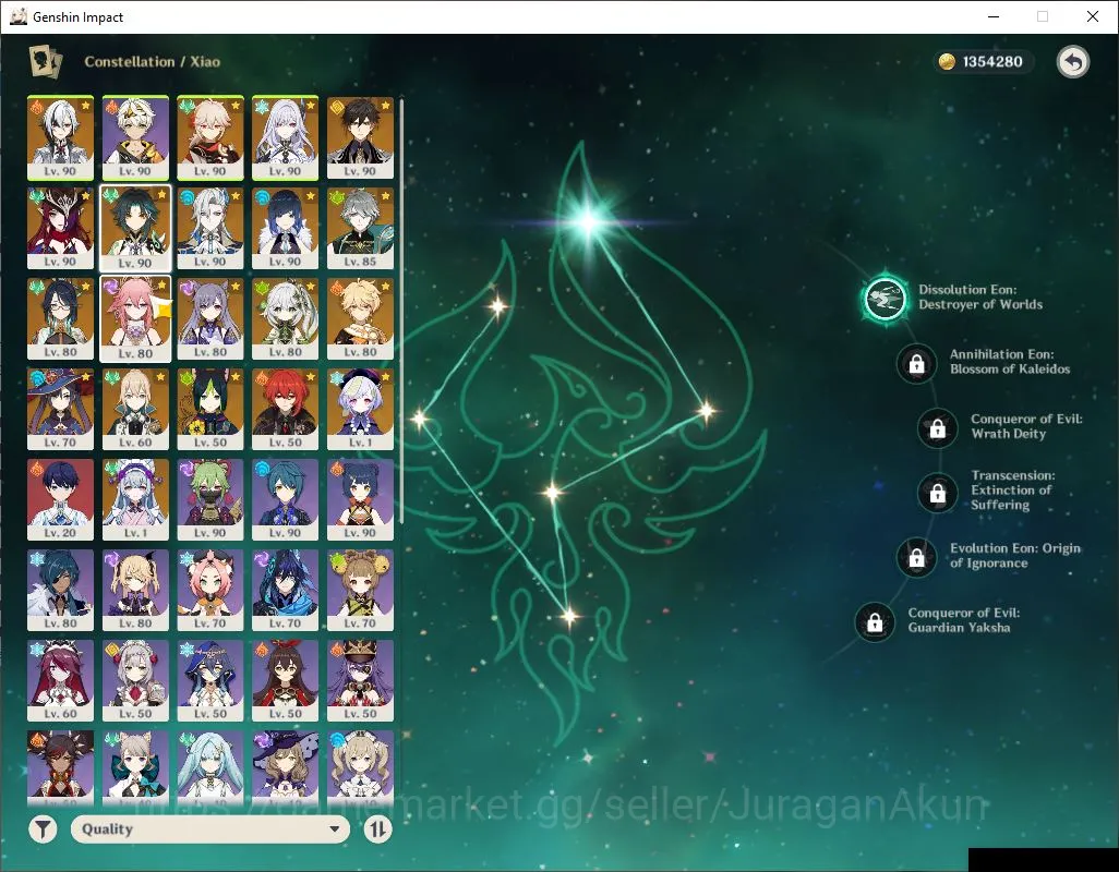 Genshin Impact Accounts End Game ASIA|AR 59|12 Limited+ 5 [5* Weapon]|[(Arlecchino C2,Xiao C1)+Sign,Nahida 3