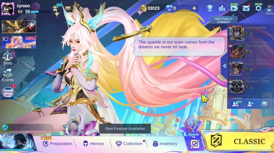 Mobile Legends: Bang Bang Accounts Collector Hero 113|Skin 180|Prime(Yu 1