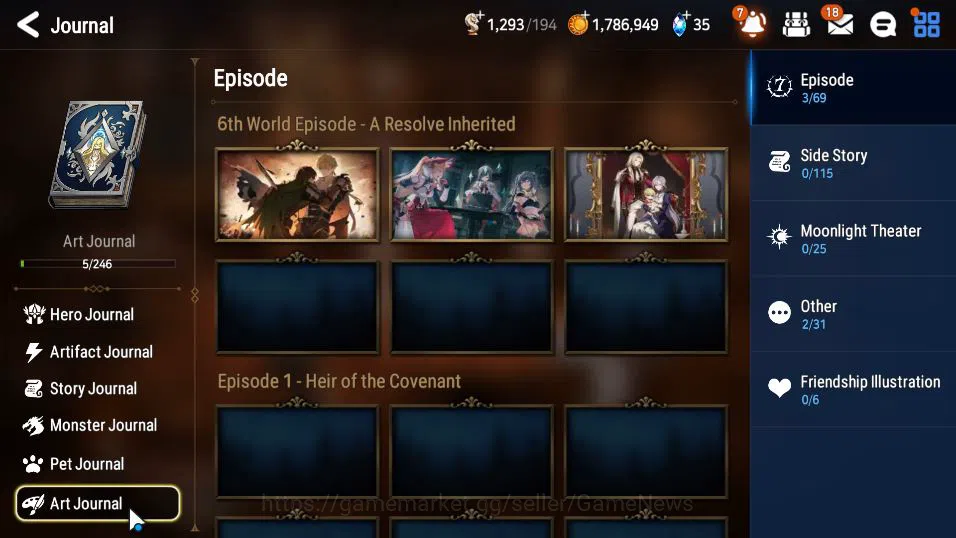 Epic Seven Accounts GLOBAL Unverif|New Era|2 ML (Har setti,Blood Moon image 2